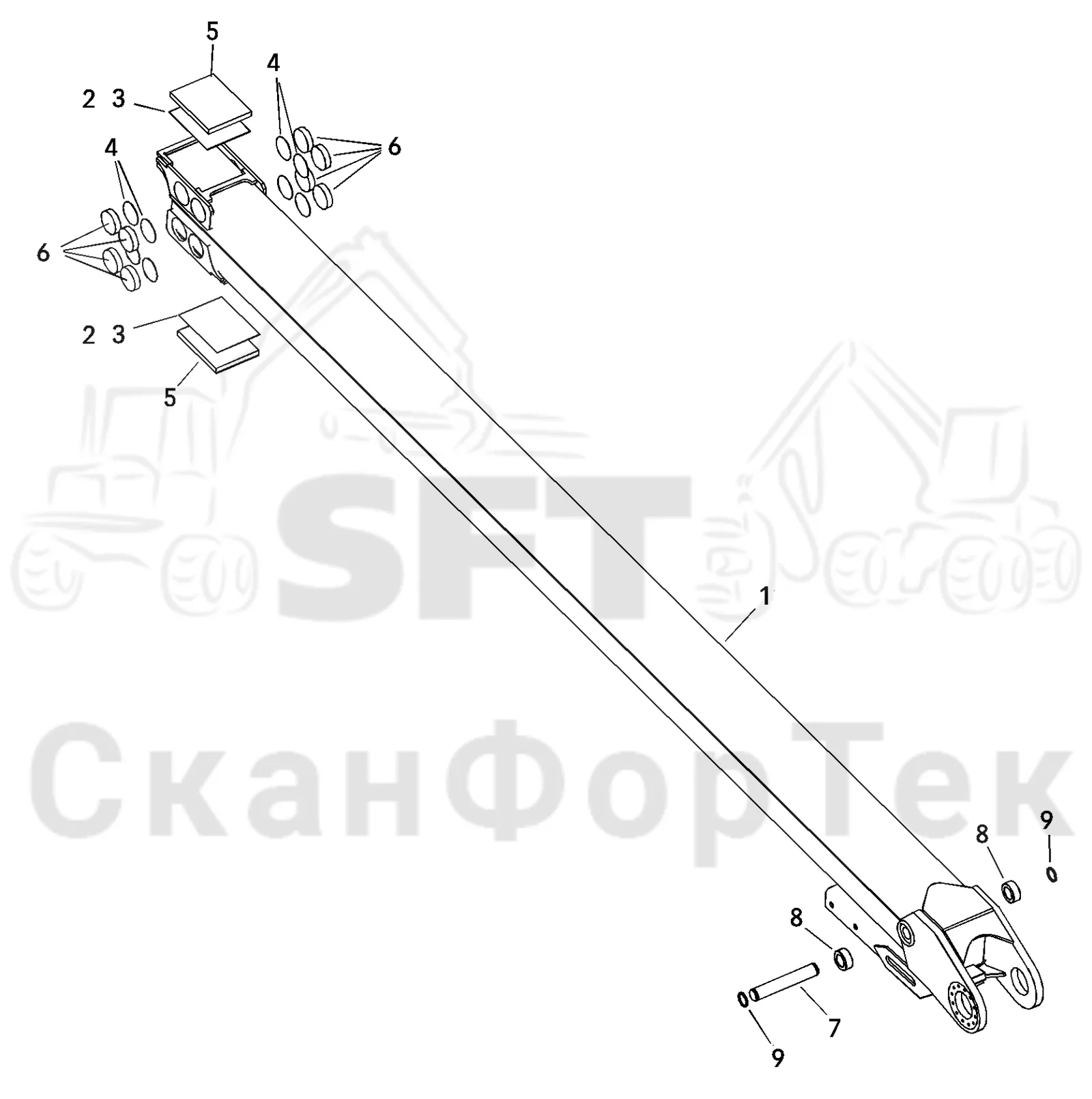Схема: Valmet / Форвардер / Valmet 840.2 / Valmet 840.2 Ch. -211120 / Valmet 840.2 Ch. -211120 / Каталог запасных частей / Оборудование захвата / Захват / Valmet 901.2 Ch. -211060 / Каталог запасных частей / Подъемный кран / Подъемные краны / CRH 14 / Каталог запасных частей / CRH 14 / Удлинитель стрелы / Стрела / Телескопическая стрела