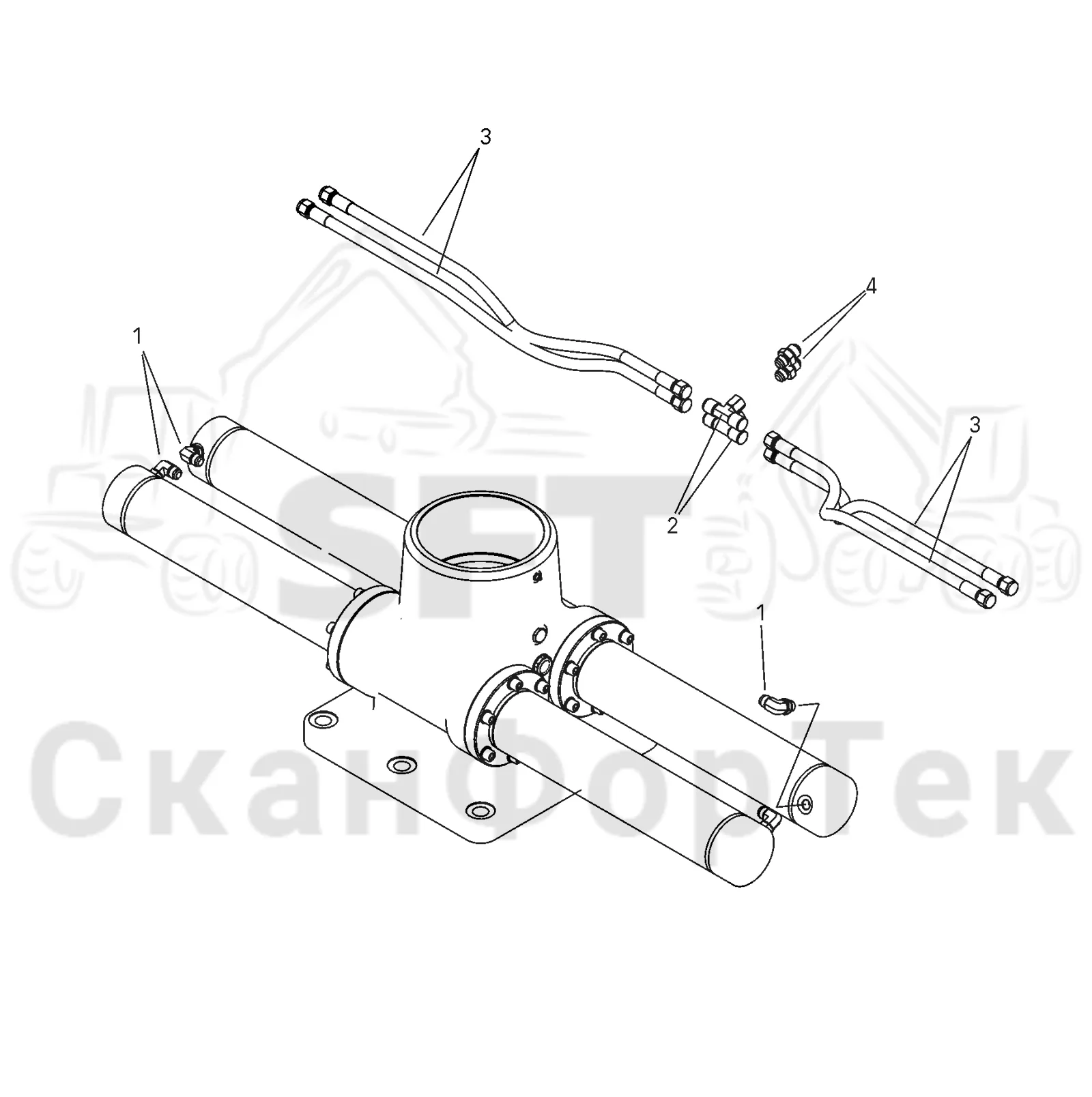 Схема: Valmet / Форвардер / Valmet 830.3 / Valmet 830.3 / Каталог запасных частей / Подъемный кран / Подъемный кран / Valmet CRF 5 Ch. V1001- / Каталог запасных частей / Базовая система / Элементы гидравлической системы / Гидропроводка 360°/410°