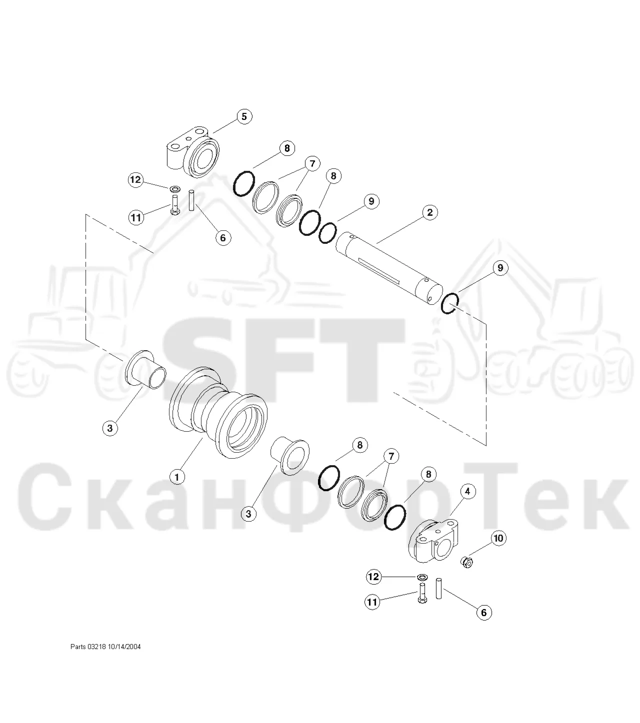 Схема: Valmet / Лесозаготовительные машины / Valmet 901TX / Valmet 901TX / Каталог запасных частей / Двигатель / Топливная система / Топливная система ,Водоотделитель / Roller Assembly / Single Flanged Track Roller