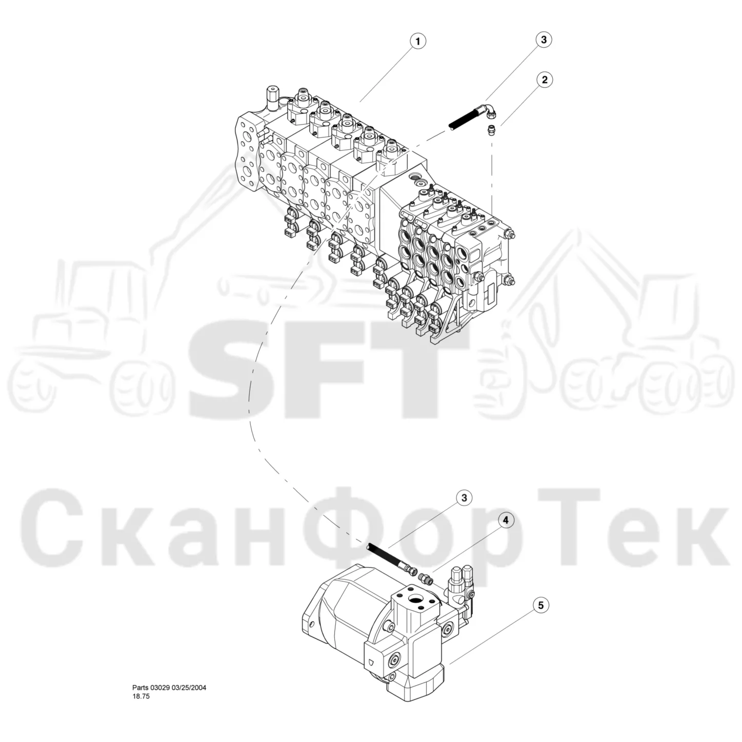 Схема: Valmet / Лесозаготовительные машины / Valmet 901TX / Valmet 901TX / Каталог запасных частей / Тормоза / Тормоза / Combined & Dual Flow Processor Hydraulics / Load Sense Lines - L90