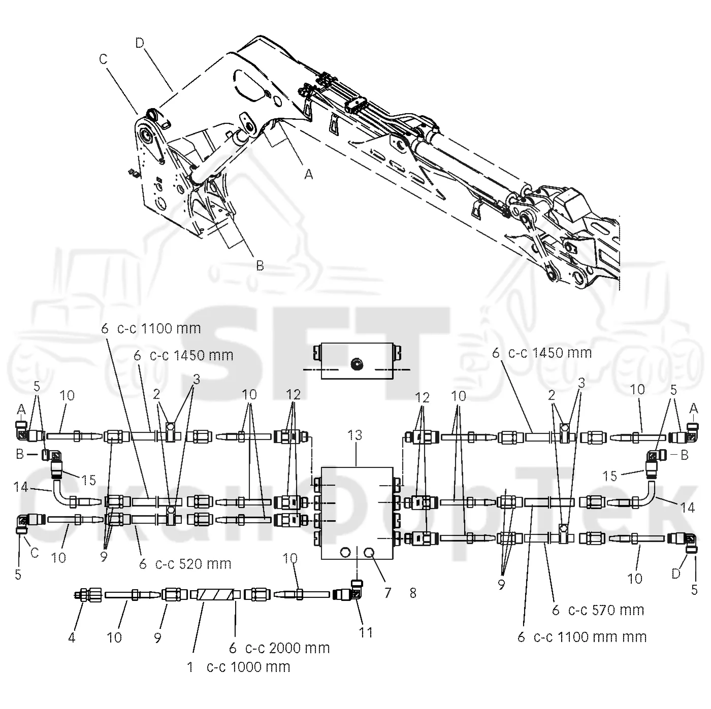 Схема: Valmet / Лесозаготовительные машины / Valmet 941.1 / Valmet 941.1 / Каталог запасных частей / Подъемный кран / Подъемные краны / CRH 24 / CRH 24 / CRH 24 Ch. -42129 / CRH 24 Ch. -42129 / Каталог запасных частей / Базовая система / Оборудование / Смазка / Смазка