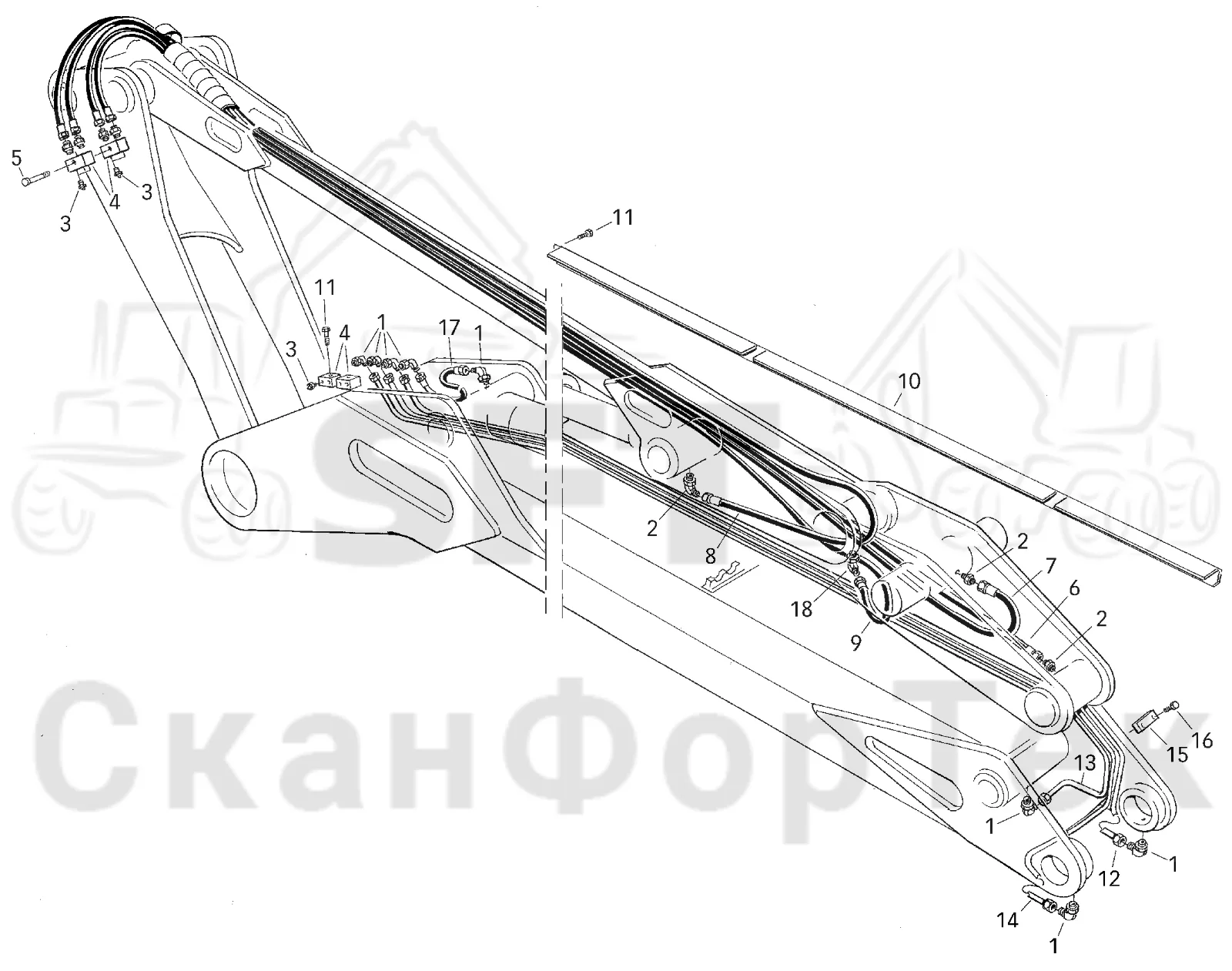 Схема: Valmet / Форвардер / Valmet 890.1 / Valmet 890.1 Ch. 117351-, 119441- / Valmet 890.1 Ch. 117351-, 119 / Каталог запасных частей / Оборудование захвата / Захват / Valmet 901.2 Ch. -211060 / Каталог запасных частей / Подъемный кран / Подъемные краны / CRH 14 / Каталог запасных частей / CRH 14 / Первая стрела / Оборудование / Центральная смазка