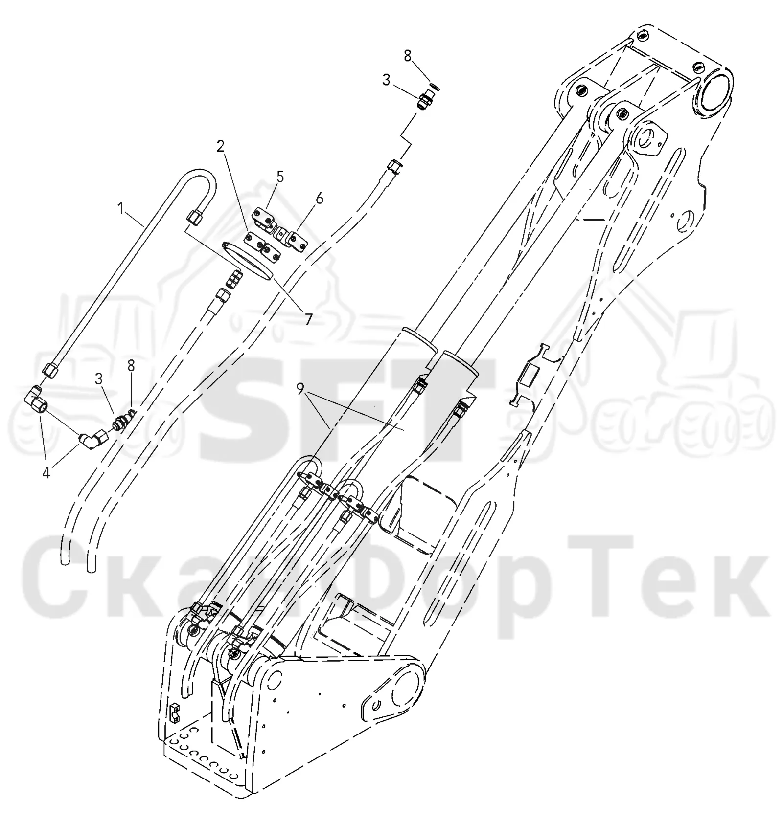 Схема: Valmet / Форвардер / Valmet 830 / Valmet 830 / Каталог запасных частей / Оборудование захвата / Захват / Valmet 801c Ch -11730 / Каталог запасных частей / Подъемный кран / Подъемные краны / CRC 15 / Каталог запасных частей / Система колонн / Элементы гидравлической системы / Трубы и шланги