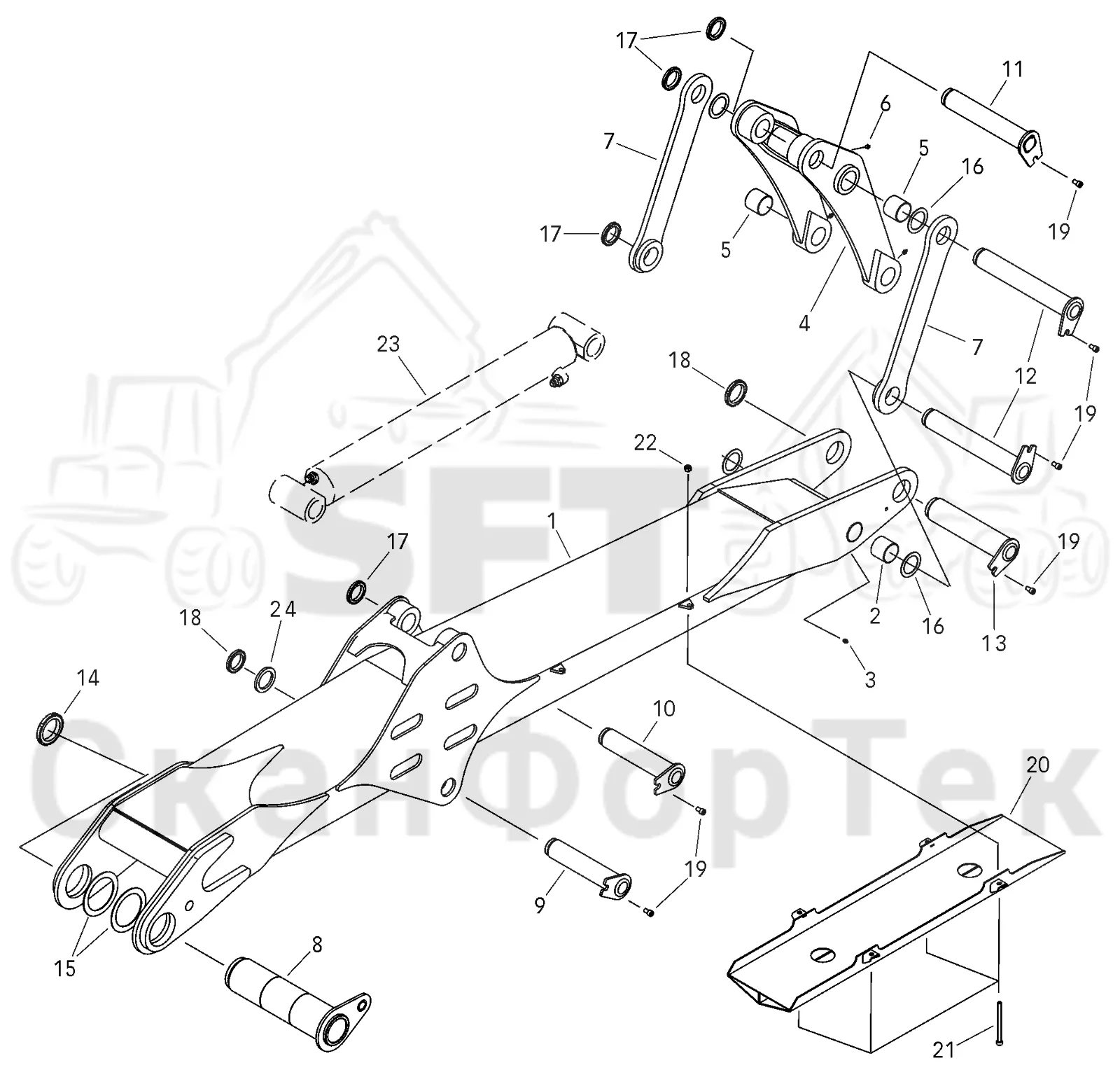 Схема: Valmet / Лесозаготовительные машины / Valmet 801 c / Valmet 801c Ch -11730 / Valmet 801c Ch -11730 / Каталог запасных частей / Подъемный кран / Подъемные краны / CRC 15 / Каталог запасных частей / Первая стрела / Стрела / Основная стрела