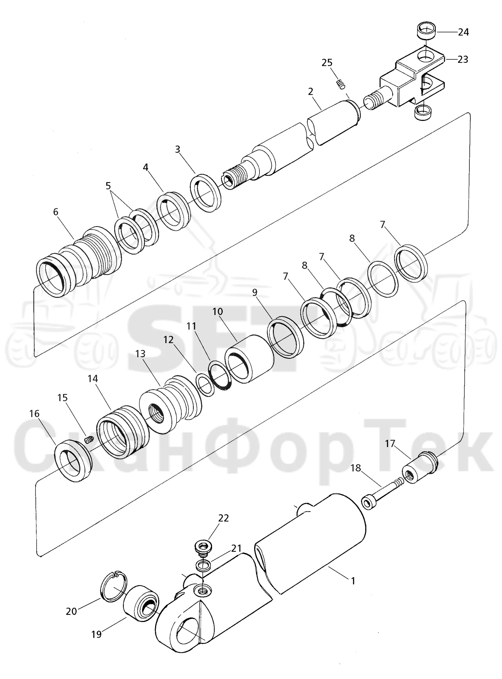 Схема: Valmet / Лесозаготовительные машины / Valmet 801 c / Valmet 801c Ch 11800- / Valmet 801c Ch 11800- / Каталог запасных частей / Подъемный кран / Подъемные краны / CRC 15 / Каталог запасных частей / Удлинитель стрелы / Цилиндр / Удлиненный цилиндр Номер крана -36921
