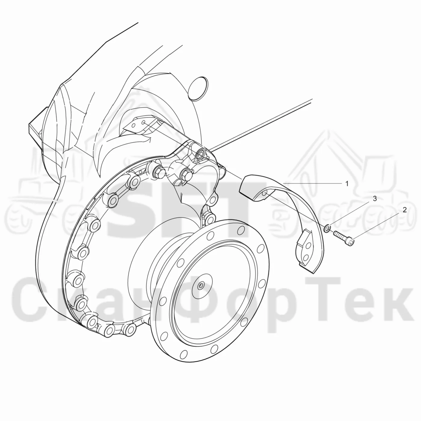 Схема: Komatsu / Лесозаготовительные машины / 901 S/N 9010053267- / Каталог запасных частей / Коробка передач / каретки / защита