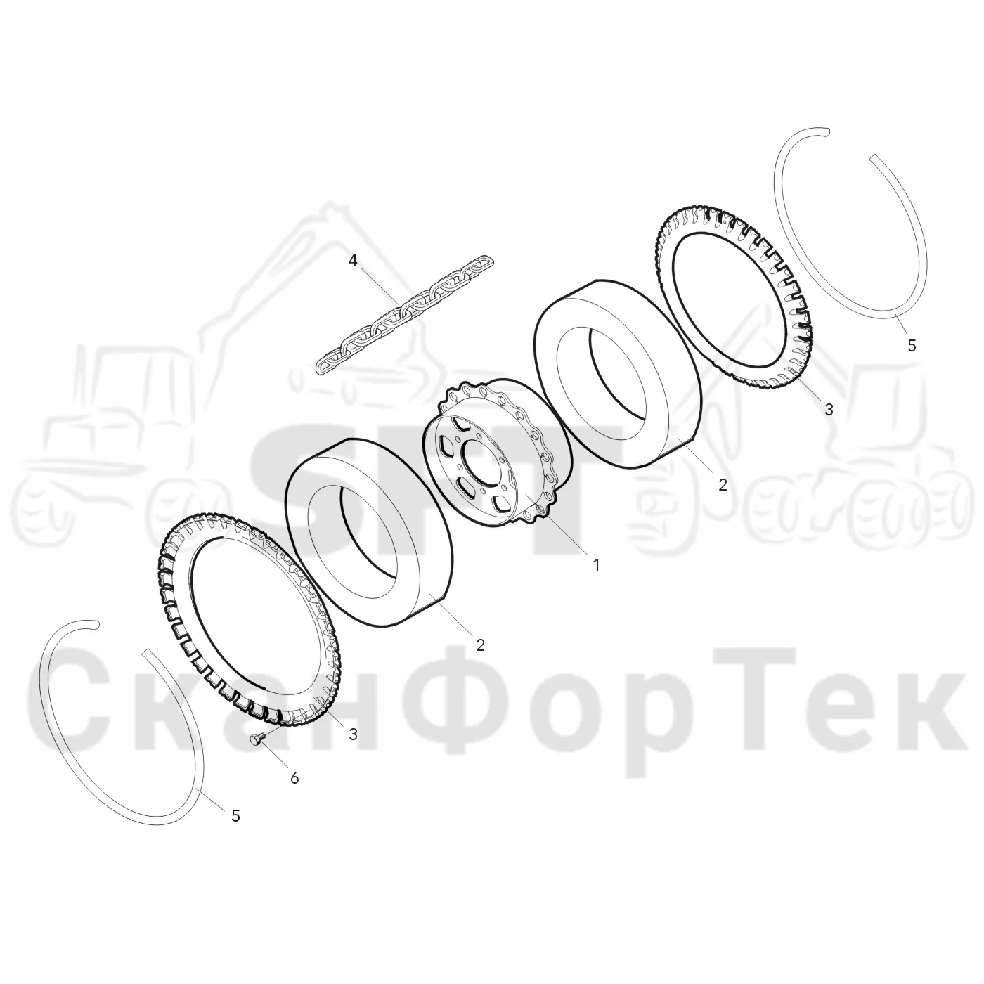 Схема: Valmet / Лесозаготовительные машины / Valmet 911.1 / Valmet 911.1 Ch -113010 / Valmet 911.1 Ch. -113010 / Каталог запасных частей / Лесозаготовительное оборудование / Головка лесозаготовительной машины / Valmet 360 / Valmet 360 / Valmet 360 Ch. -11429 / Valmet 360 Ch.-11429 / Каталог запасных частей / Подача / Feed rollers spare parts 3650012441-