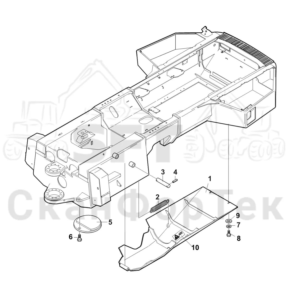 Схема: Valmet / Лесозаготовительные машины / Valmet 941 / Valmet 941 Ch 12071- / Valmet 941 Ch 12071- / Каталог запасных частей / шасси / Картеры нижние / Задний нижний картер
