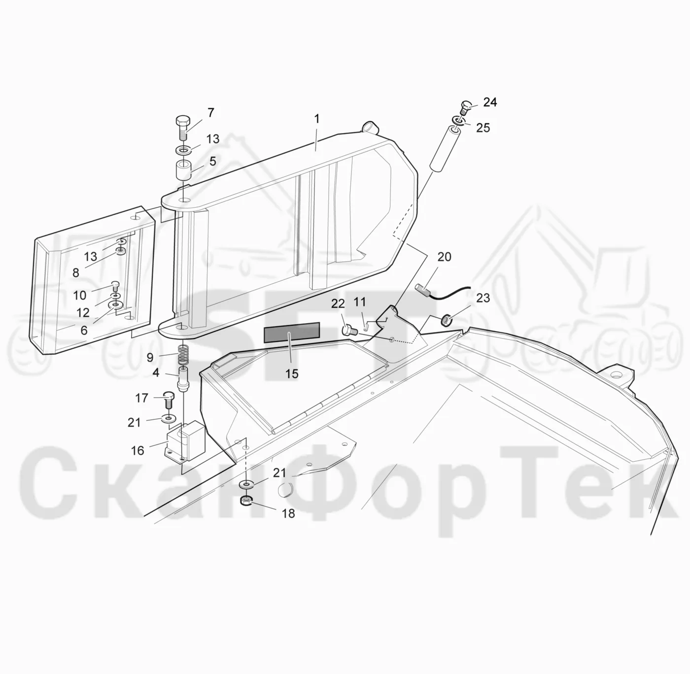 Схема: Valmet / Лесозаготовительные машины / Valmet 941 / Valmet 941 Ch 12071- / Valmet 941 Ch 12071- / Каталог запасных частей / шасси / Ступени / Ступень задняя