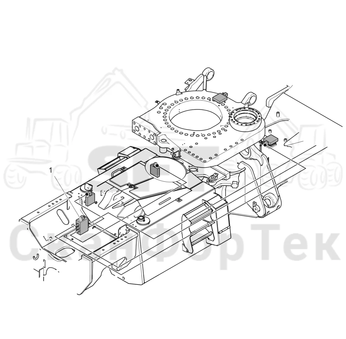 Схема: Valmet / Лесозаготовительные машины / Valmet 941 / Valmet 941 Ch 12071- / Valmet 941 Ch 12071- / Каталог запасных частей / шасси / Центральная смазка / Коллектор для смазки