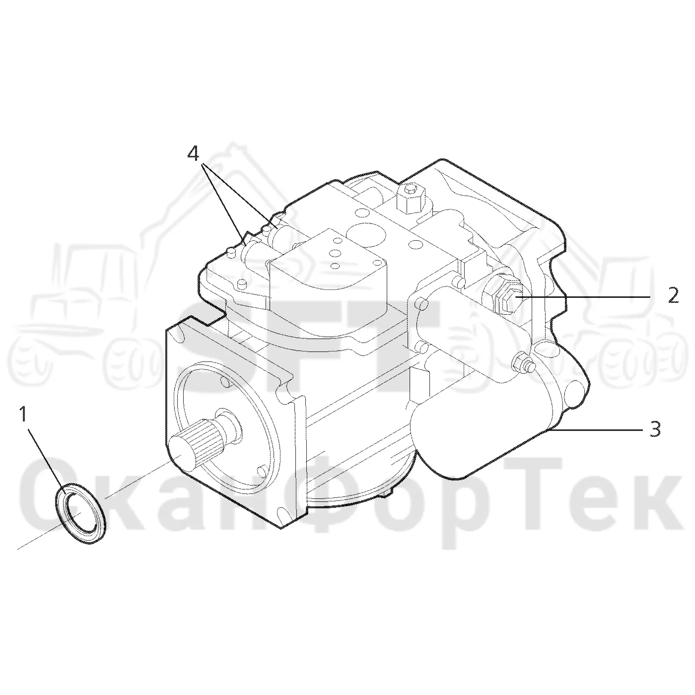 Схема: Valmet / Лесозаготовительные машины / Valmet 941.1 / Valmet 941.1 / Каталог запасных частей / Коробка передач / Гидростат / Гидростатический насос Запчасть
