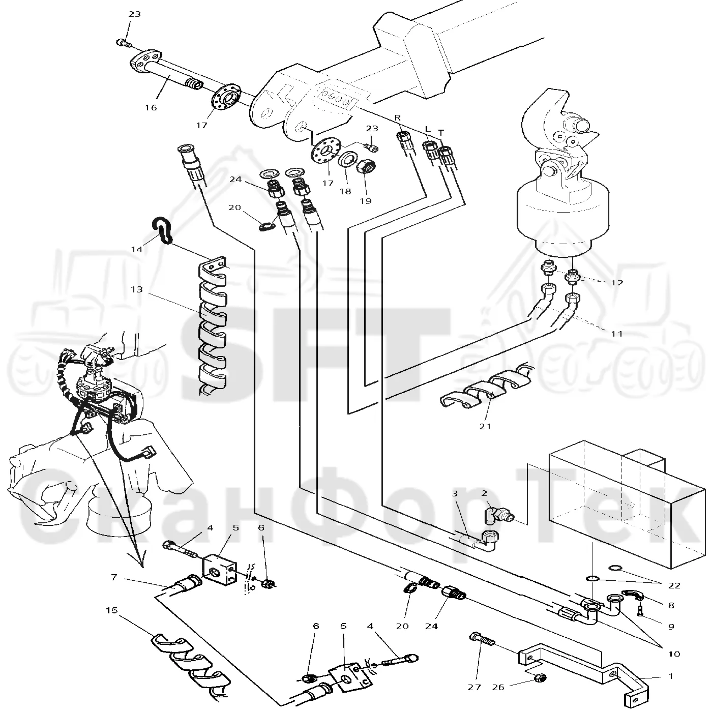 Схема: Valmet / Головки лесозаготовительной машины / Valmet 945 S2 / Valmet 945 S2 / Каталог запасных частей / Valmet 945 S2 / Поворотные устройства и звенья / Aieiaea iiauaiiiai e?aia, Crh12