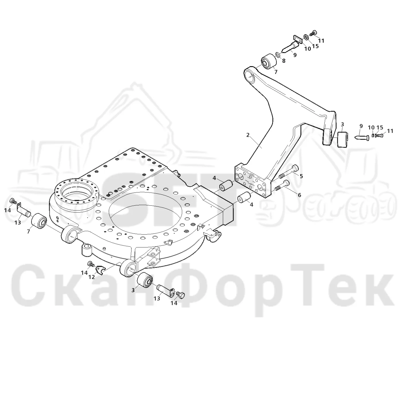 Схема: Valmet / Лесозаготовительные машины / Valmet 941 / Valmet 941 Ch 12071- / Valmet 941 Ch 12071- / Каталог запасных частей / Кабина / Кабина / Кабина монтаж