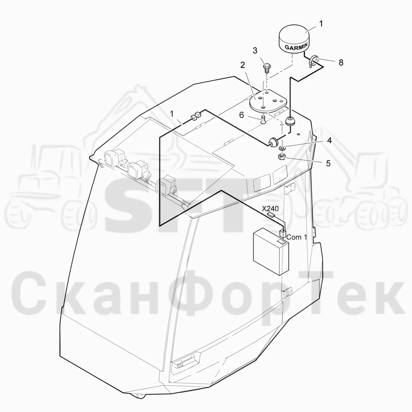 Схема: Valmet / Лесозаготовительные машины / Valmet 941.1 / Valmet 941.1 / Каталог запасных частей / Система управления / Компьютеры / GPS