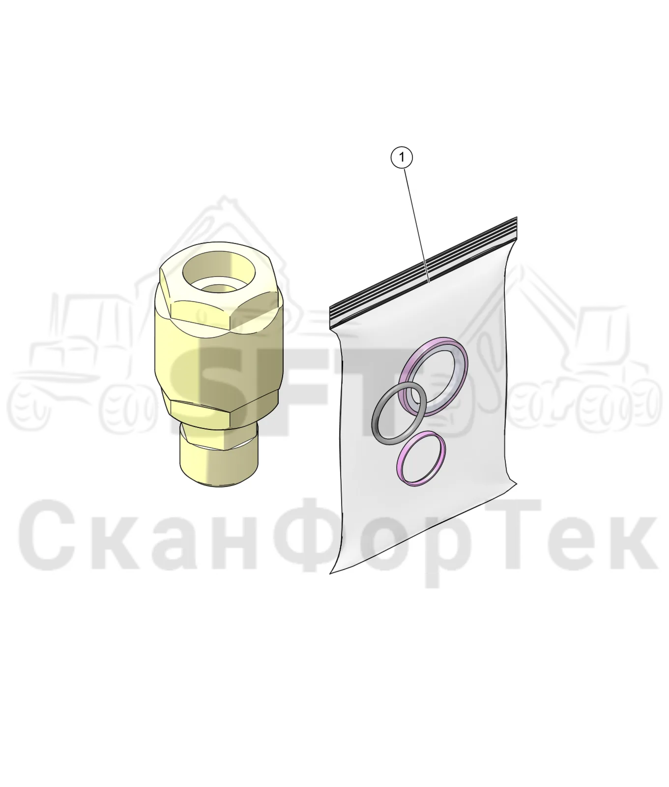 Схема: Комплект уплотнений,​ Вертлюг