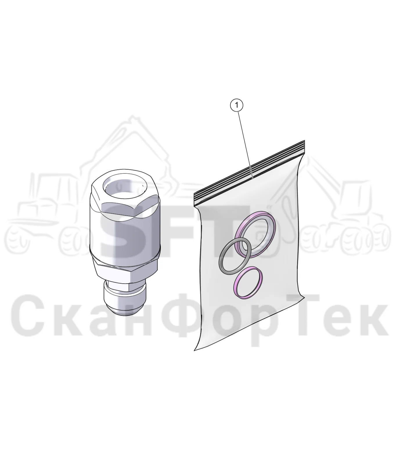 Схема: Гидравлическое оборудование головки подъемного крана CRH 15/18  Габота с несколькими деЂевьями