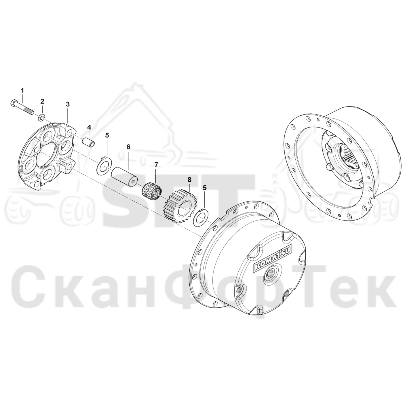 Схема: Сателлит планетарной передачи
