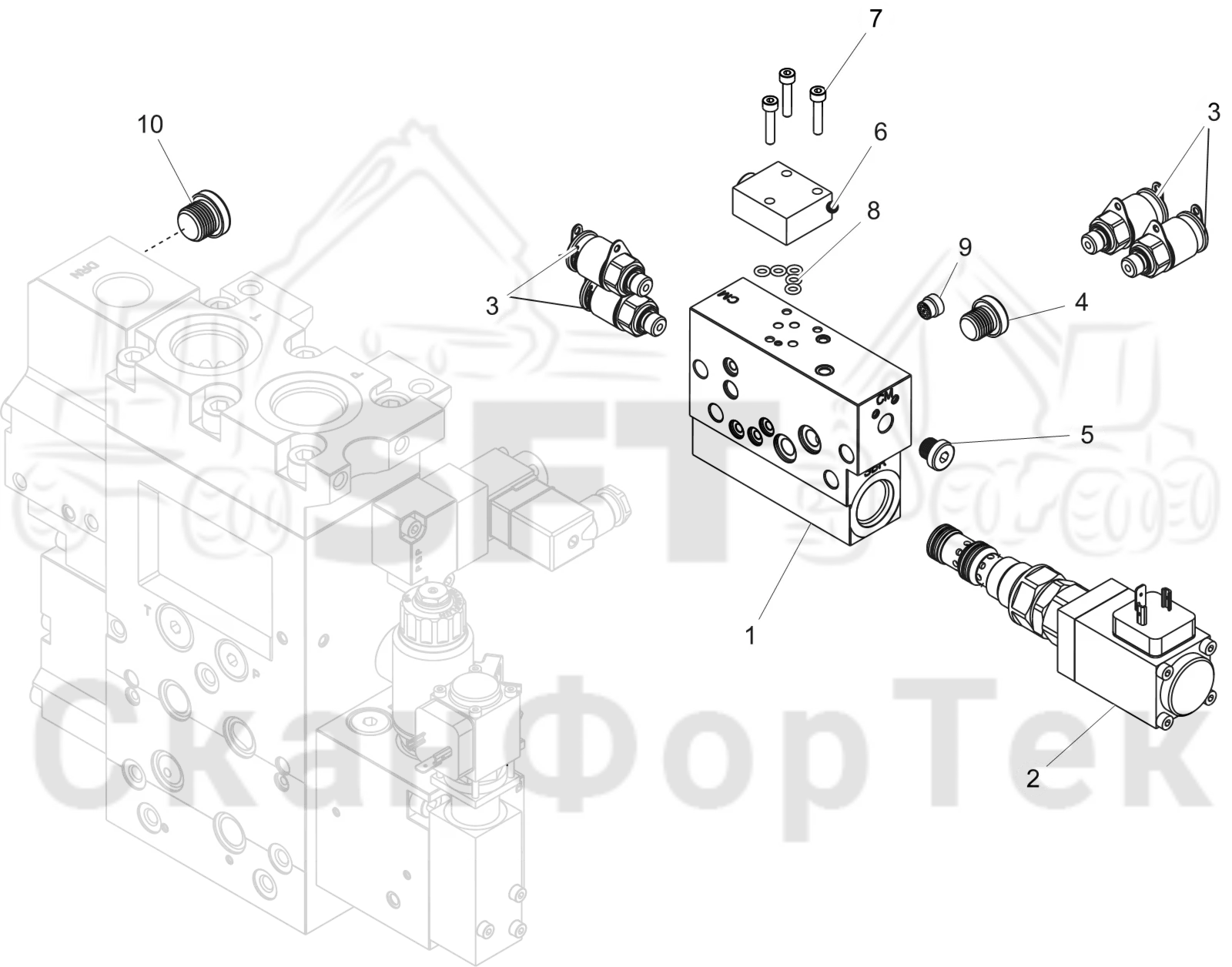 Схема: Торцевая секция без Цветовая маркировка