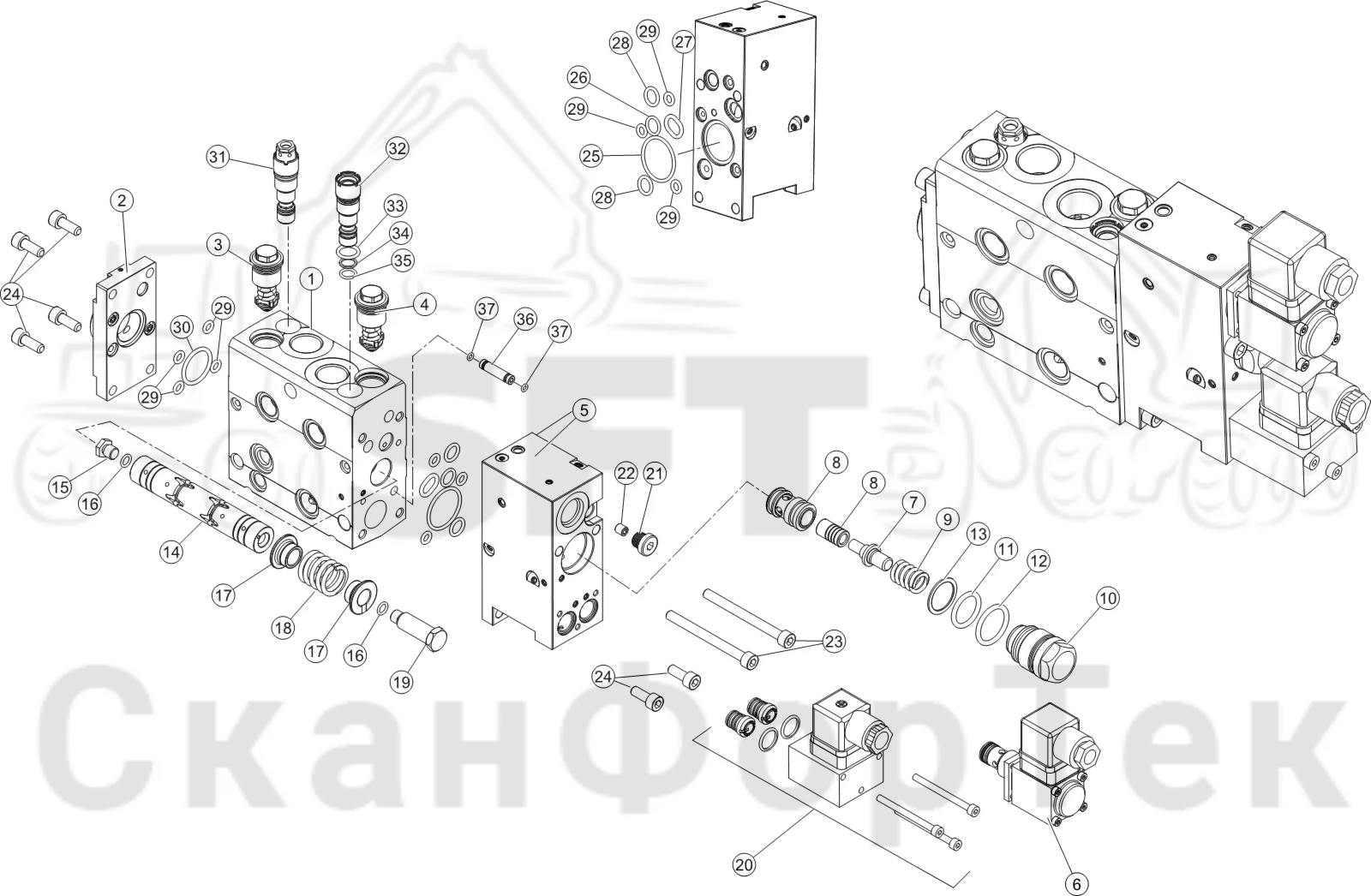 Схема: Клапан, кабели открывания/закрывания 1093022717-