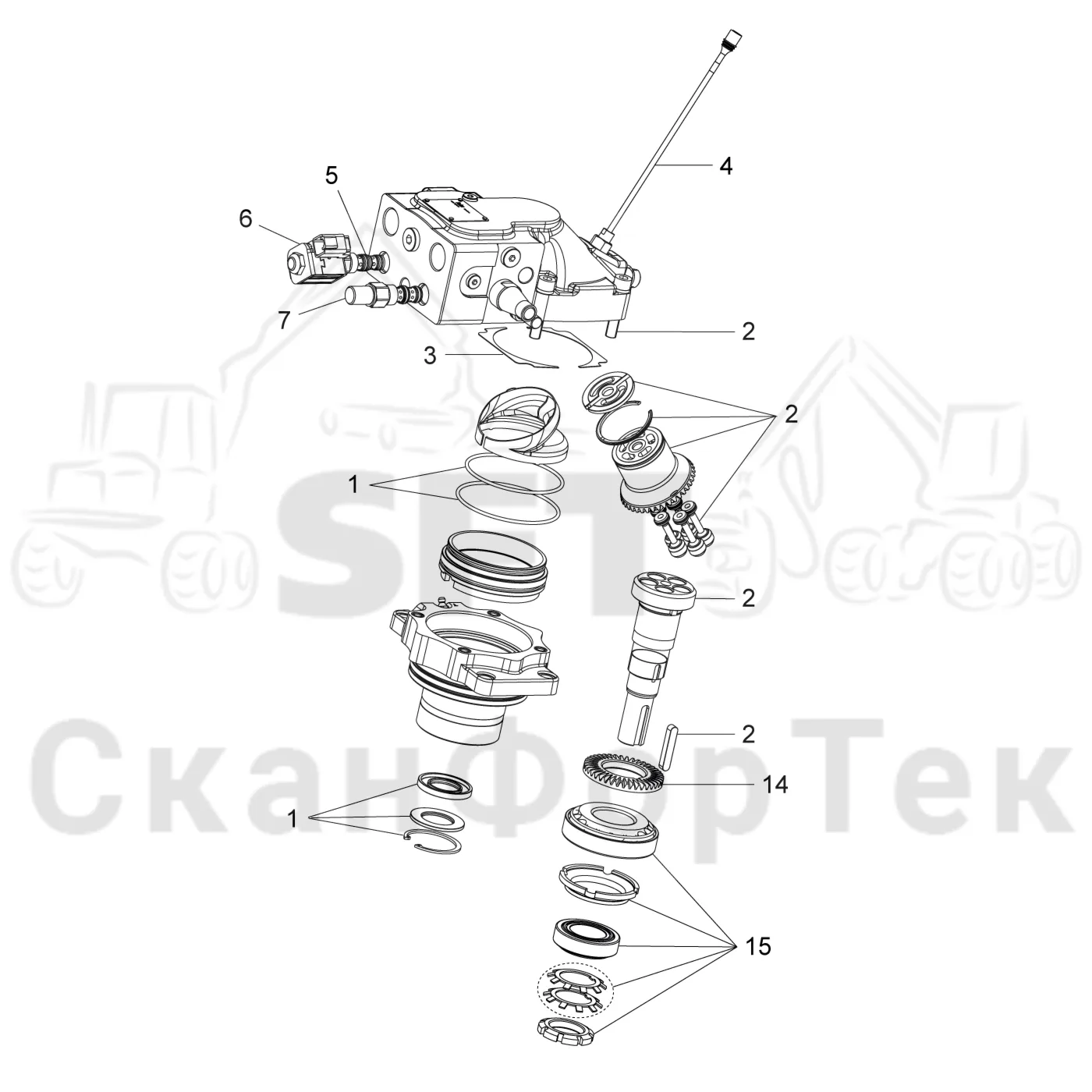 Схема: Spare parts hydraulic motor 1-sp