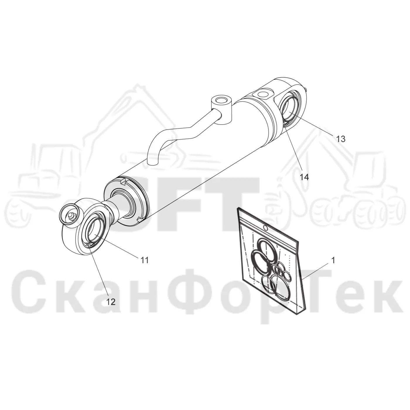 Схема: Запасные части цилиндра 1093024407-