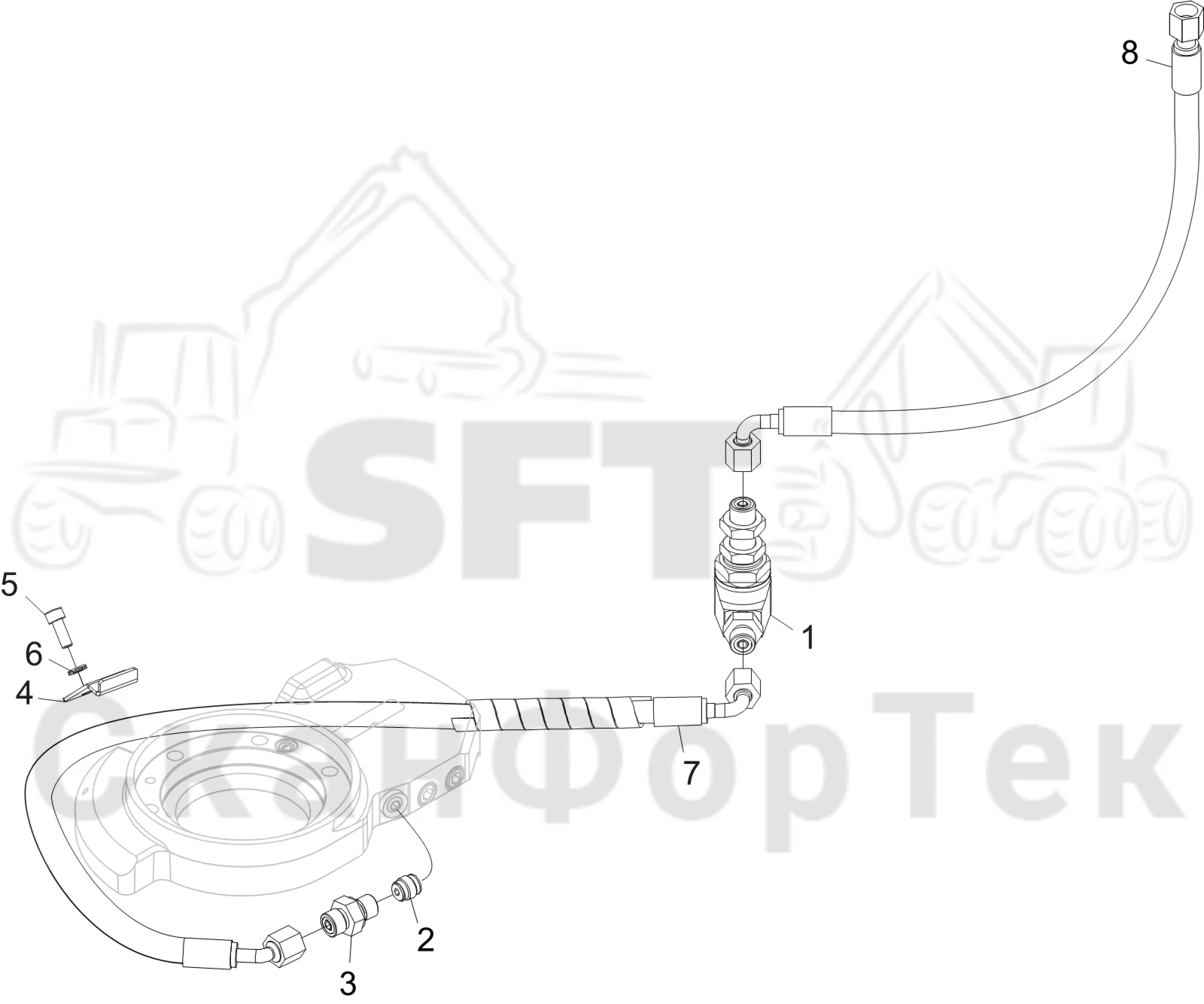 Схема: Корчевка пней/Устройство резки 318, 3082019061-