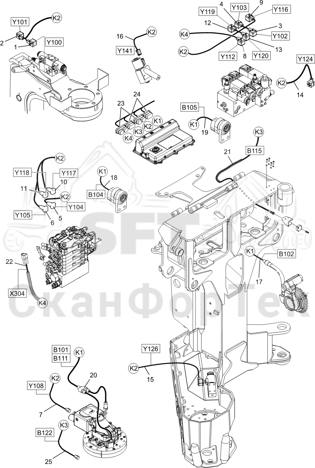 Схема: Комплект электрооборудования  3082021082-