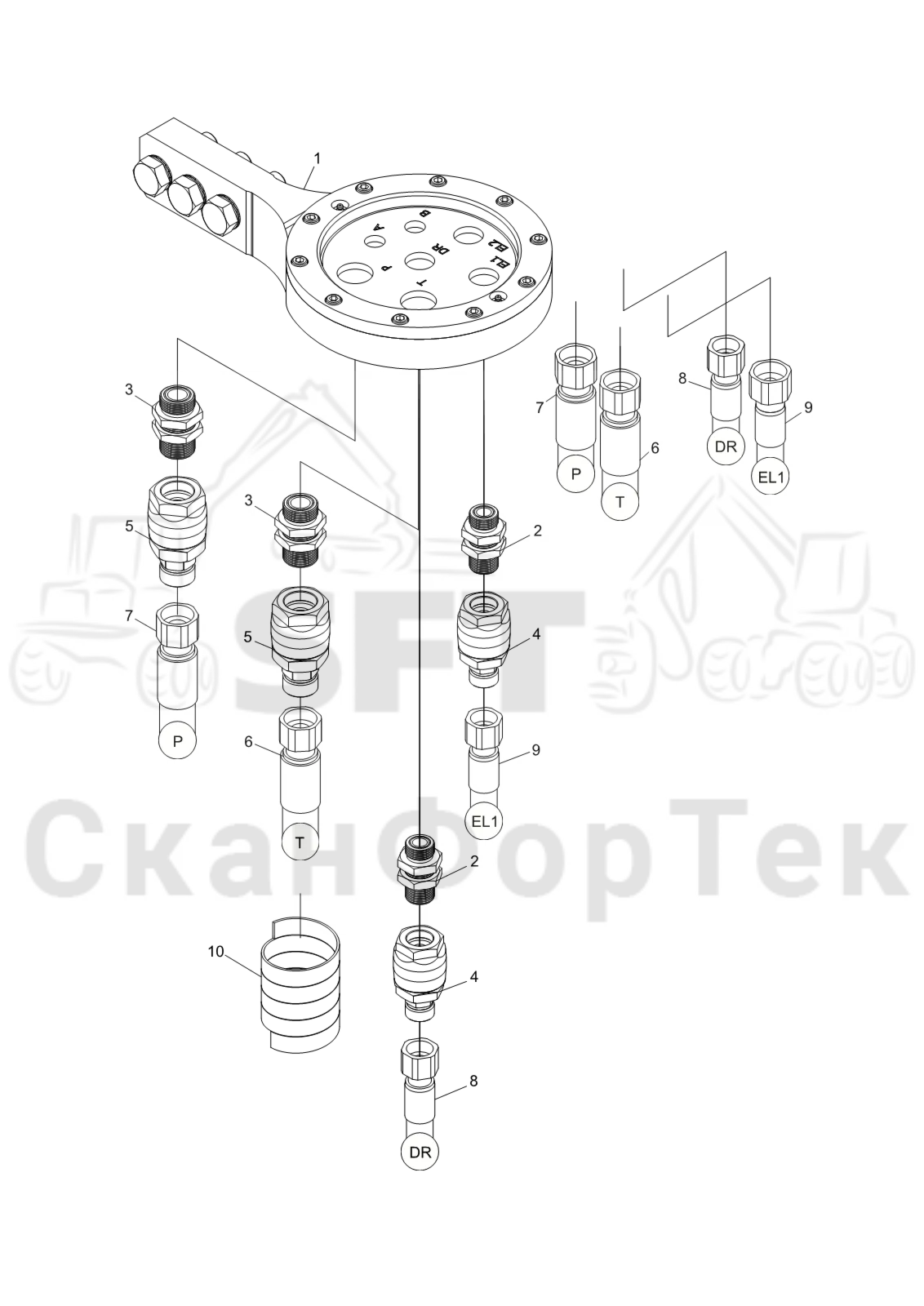 Схема: Соединительный комплект · Держатель шланга HD 3092022161-
