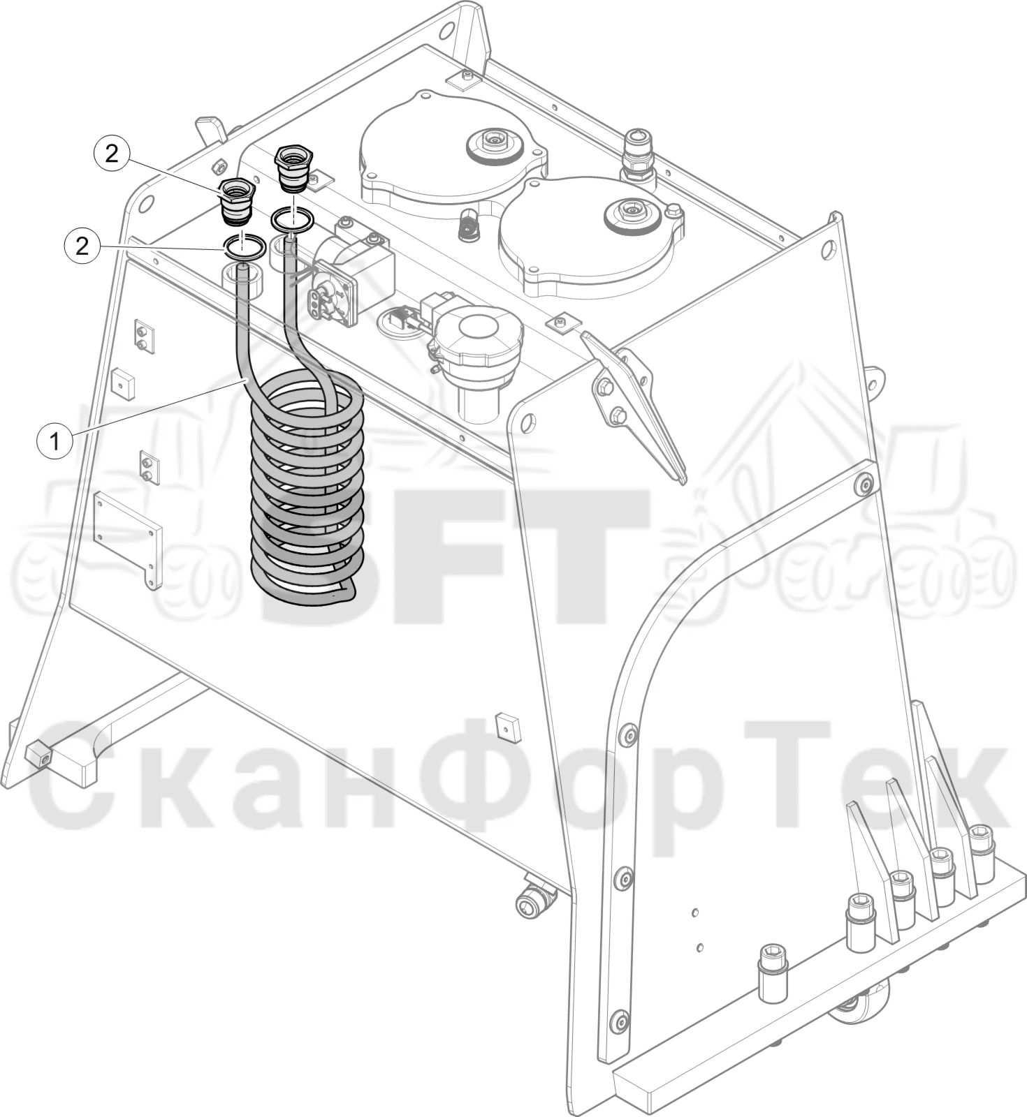 Схема: Подогреватель бака гидравлики
