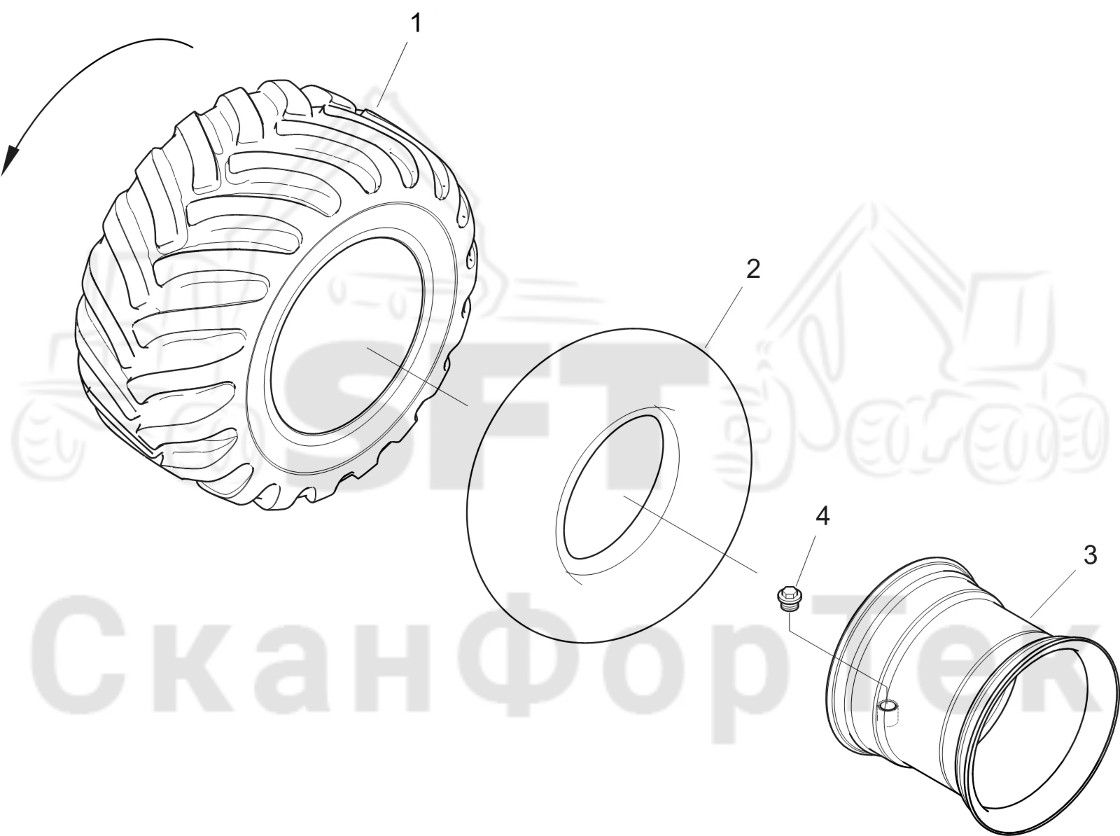 Схема: колесо
