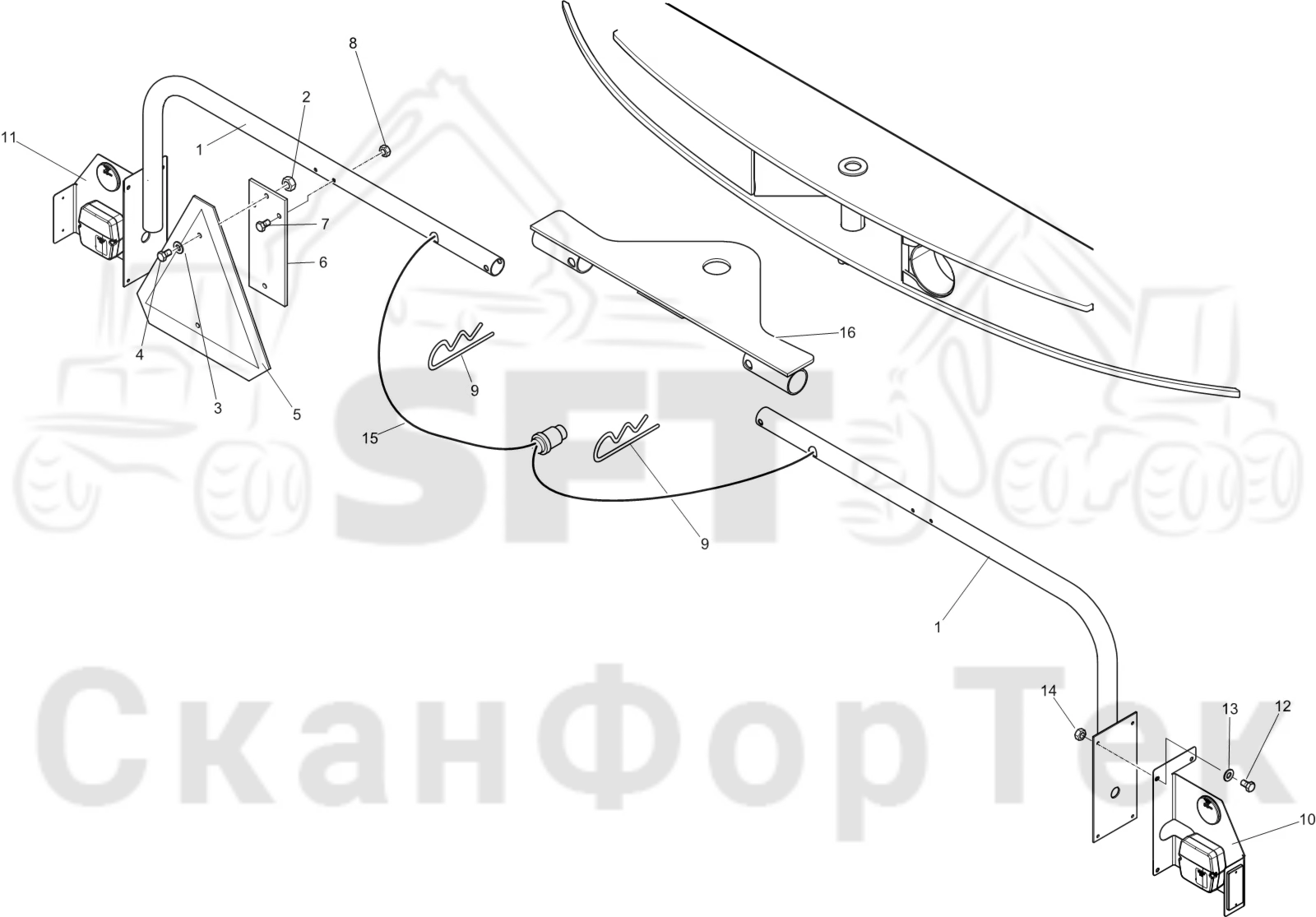 Схема: Фонари заднего хода