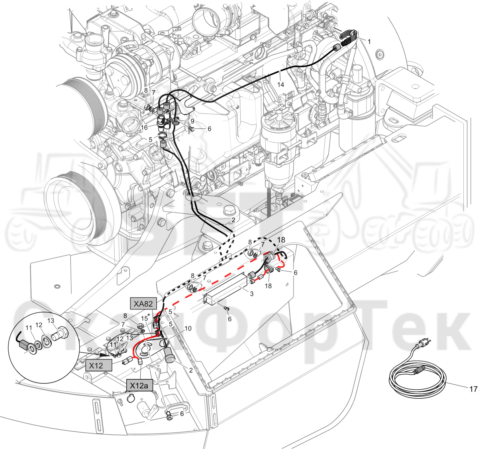 Схема: Подогреватель двигателя/электрический