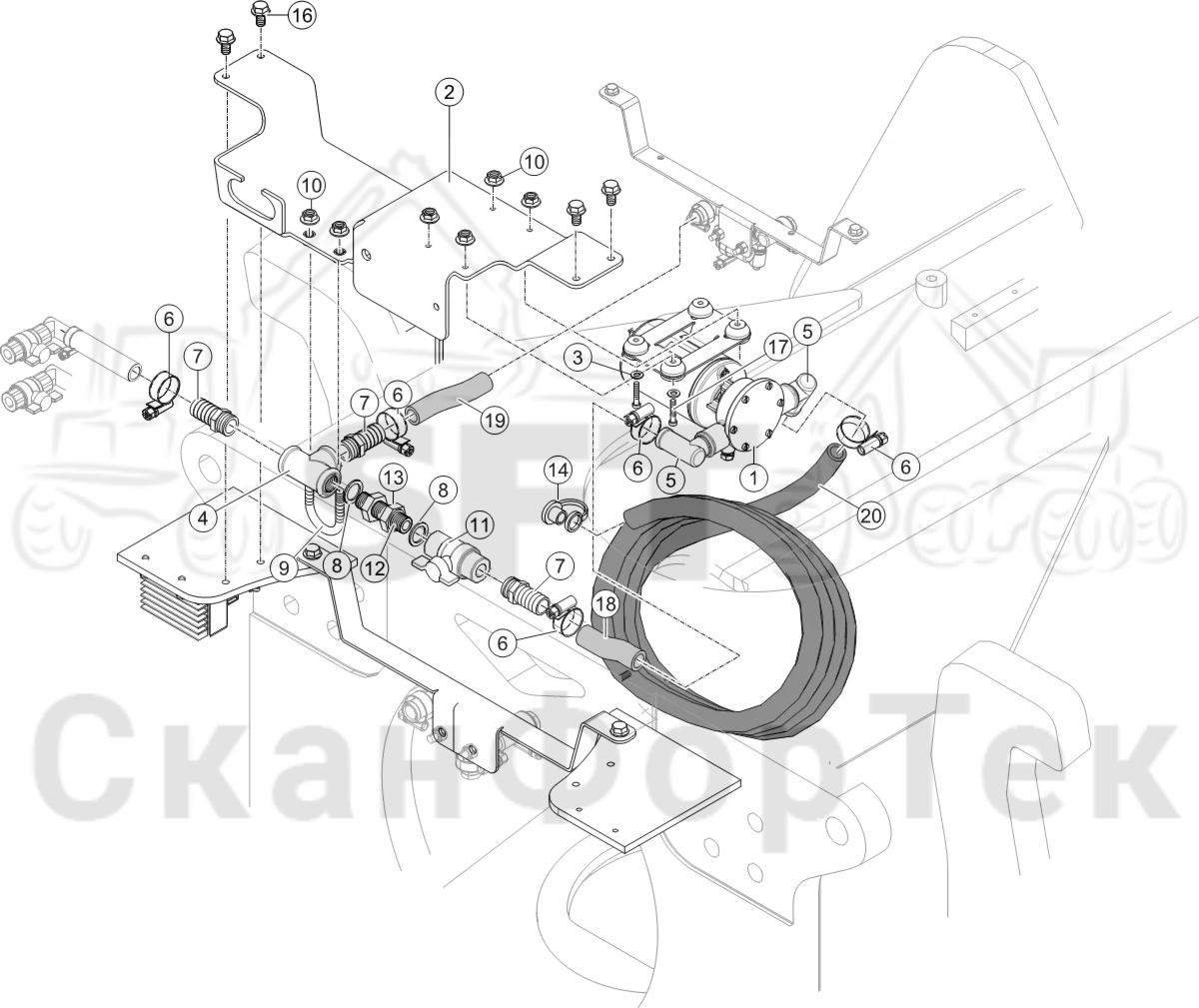 Схема: Водяной насос