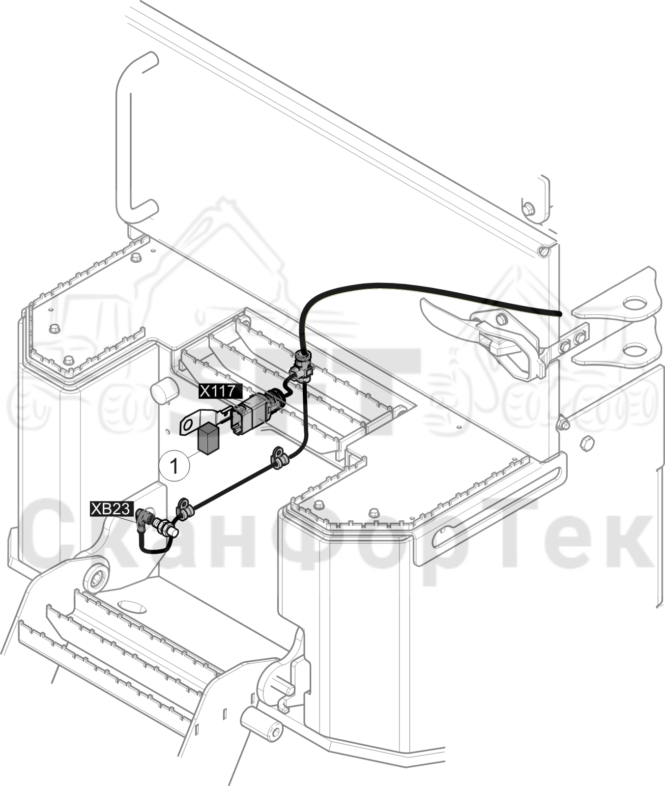 Схема: Корчевка пней · Комплект электрооборудования