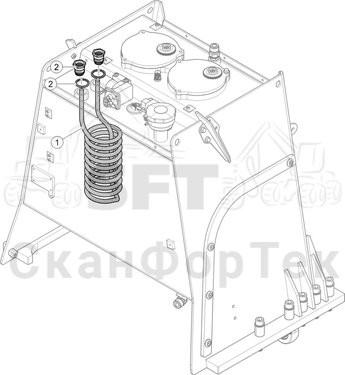 Схема: Подогреватель бака гидравлики