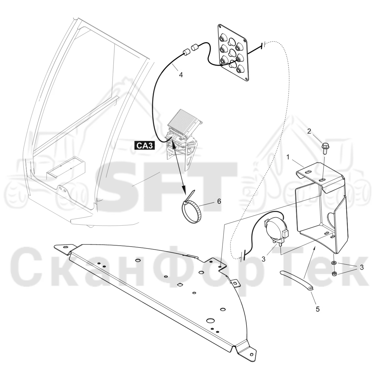 Схема: Электрооборудование камера заднего вида
