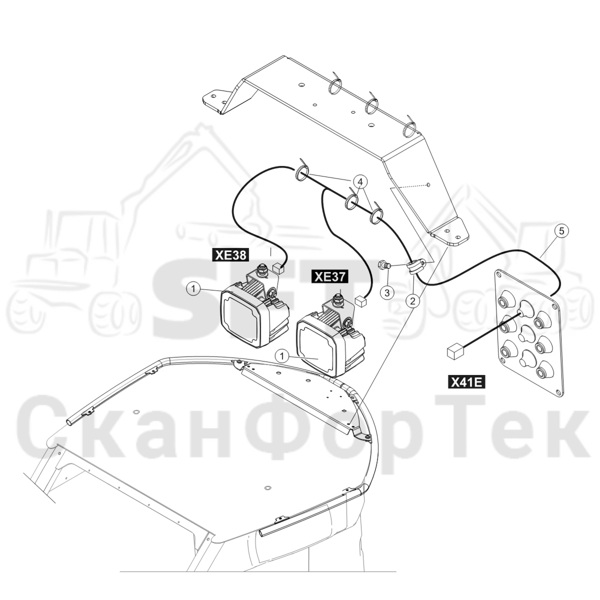 Схема: Галогенная лампа освещения  LED