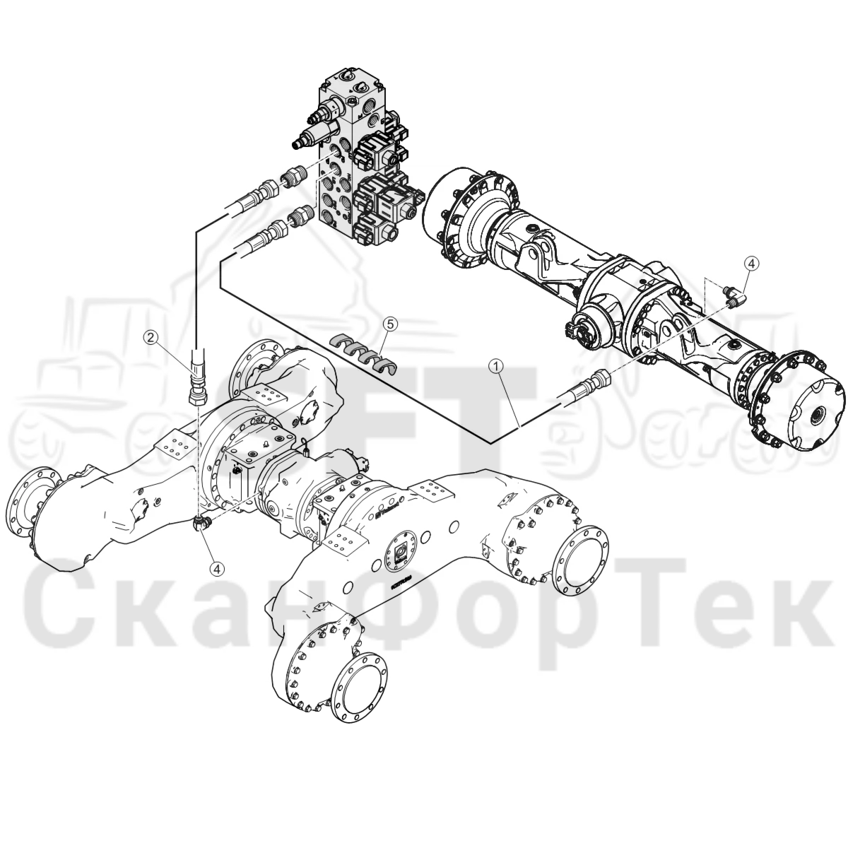 Схема: Блокировка дифференциала
