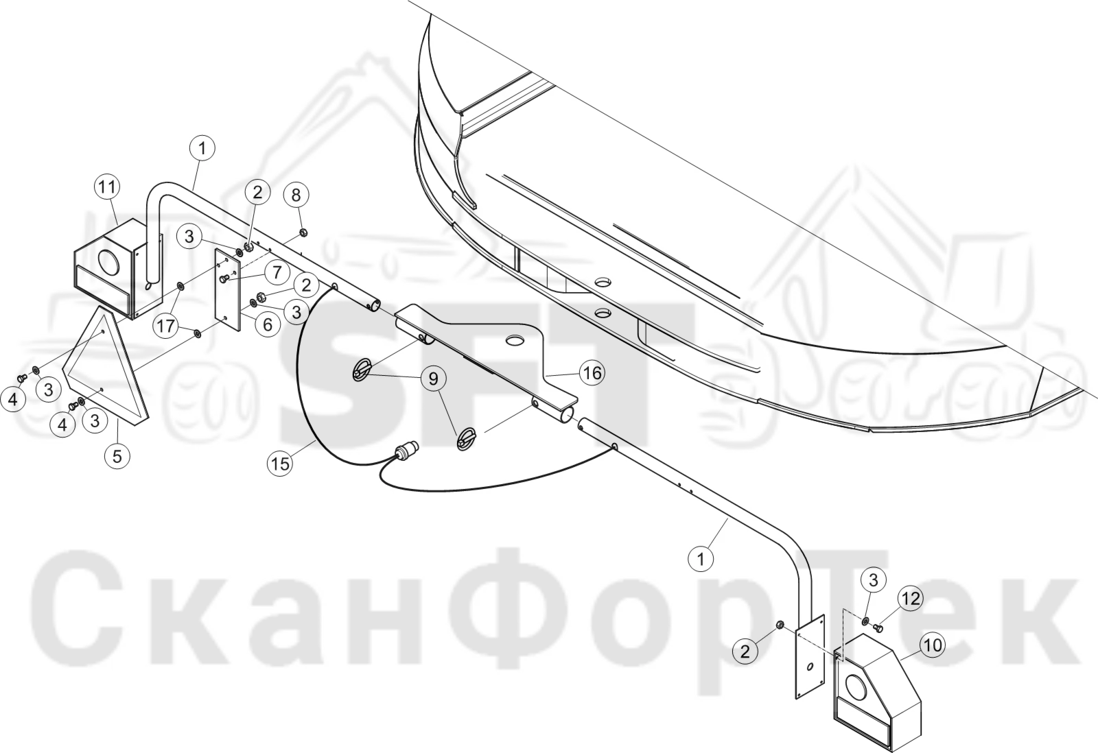 Схема: Фонари заднего хода
