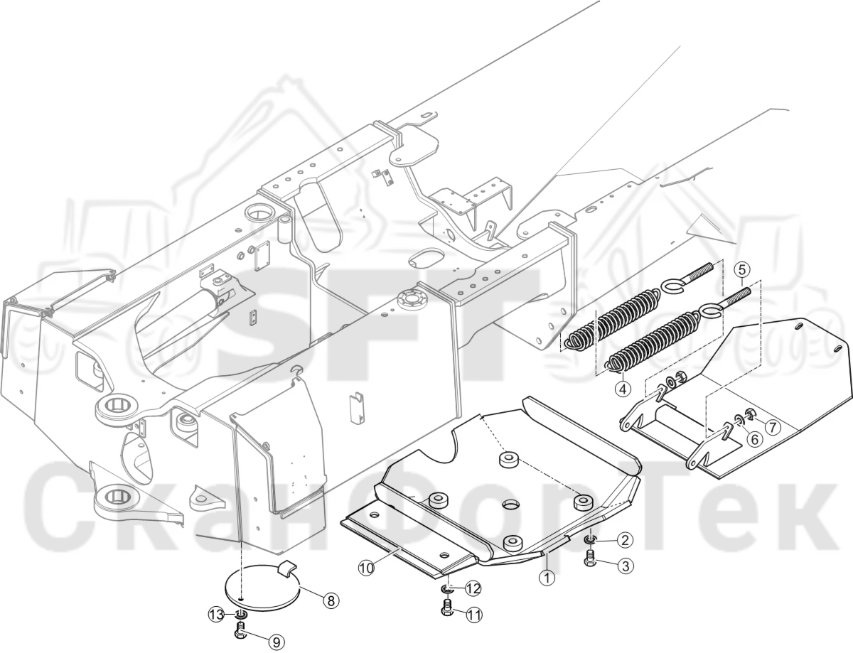 Схема: Задний нижний картер