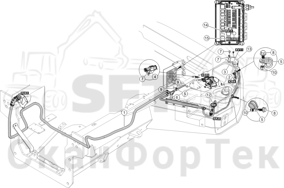 Схема: Комплект электрооборудования AdBlue®/DEF