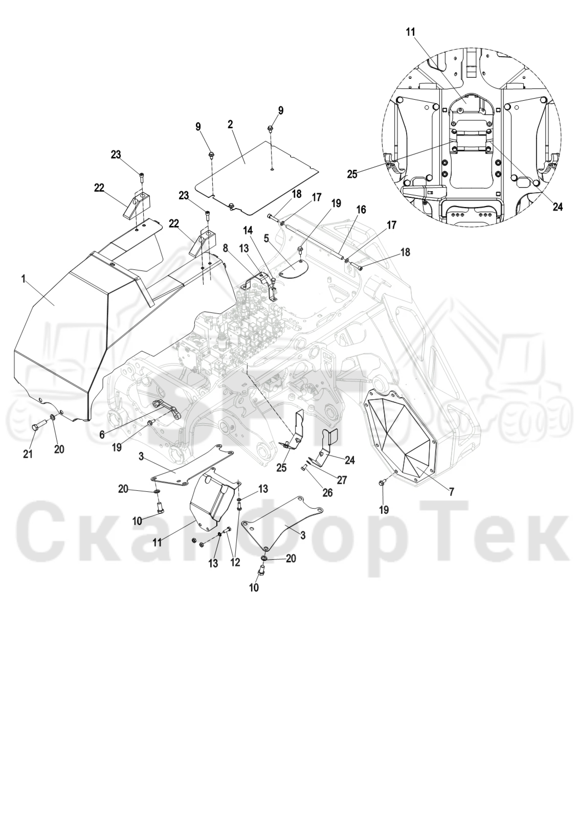 Схема: Капоты и крышки