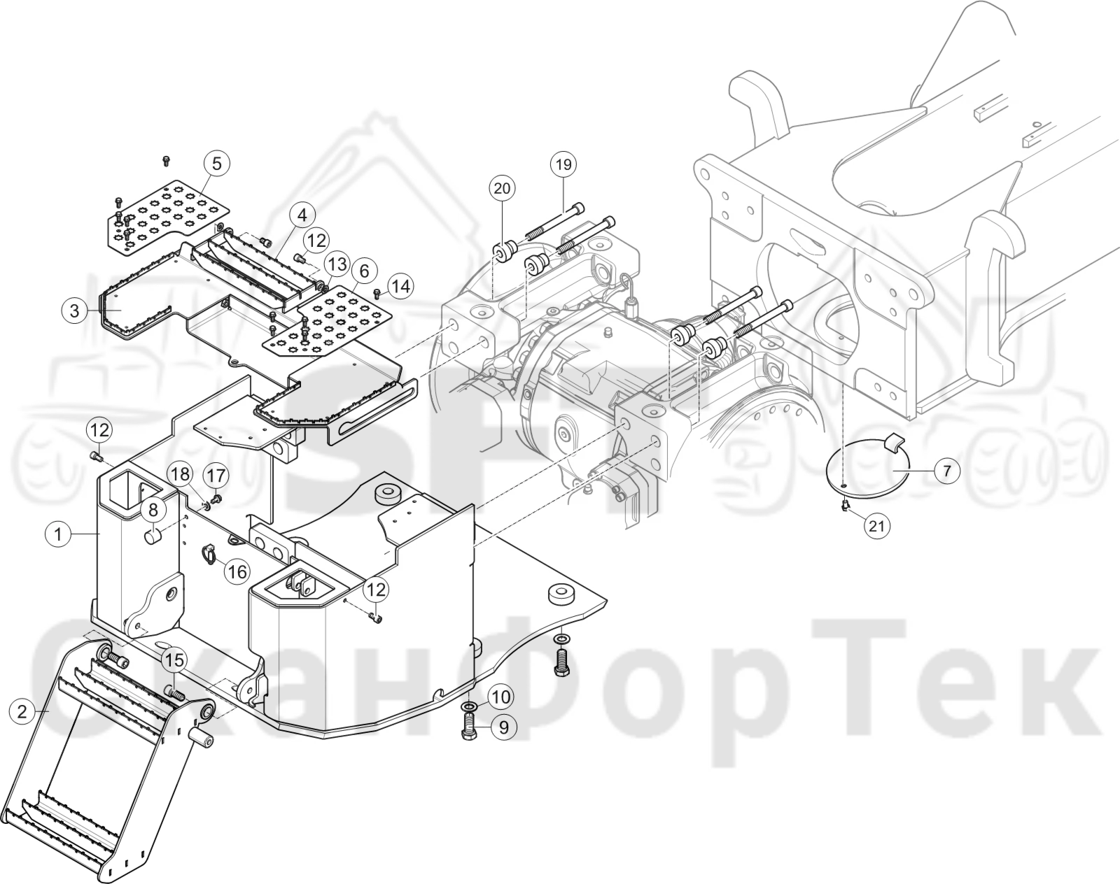 Схема: Передний нижний картер