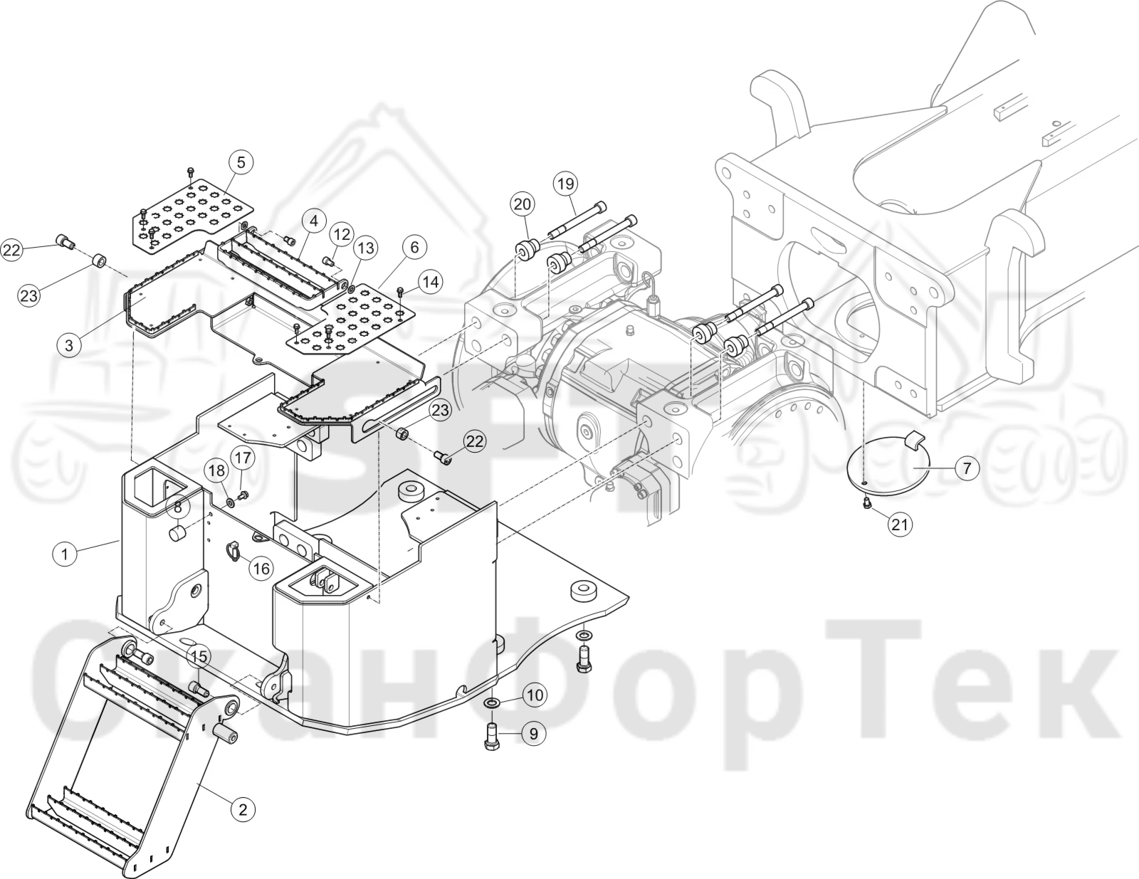Схема: Передний нижний картер 9013061661-