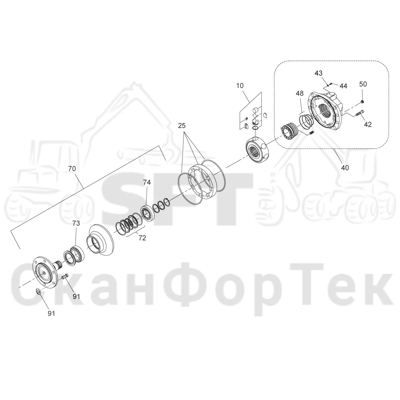 Схема: Гидравлический мотор 934cc