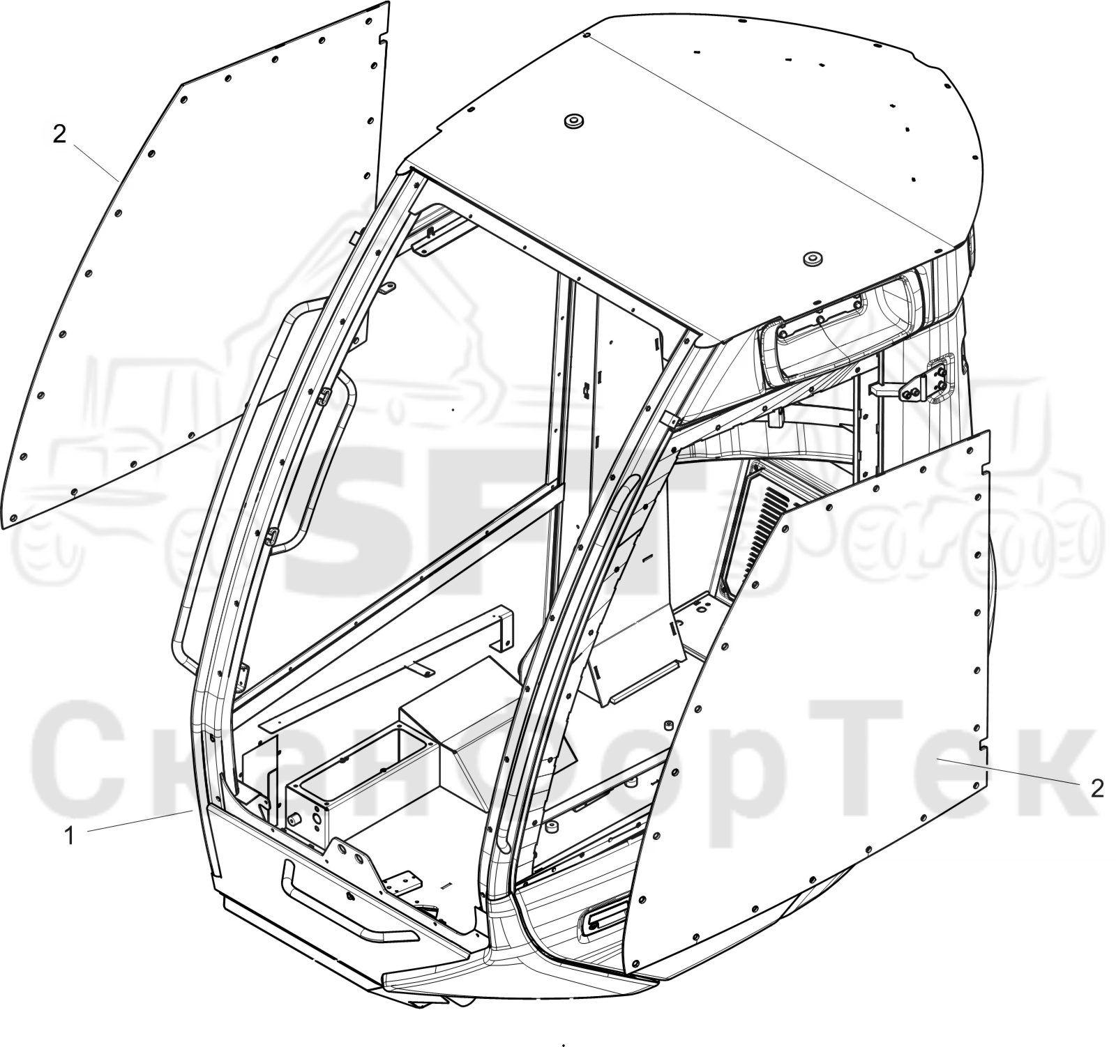 Схема: Кабина C3000 W   9112062563-