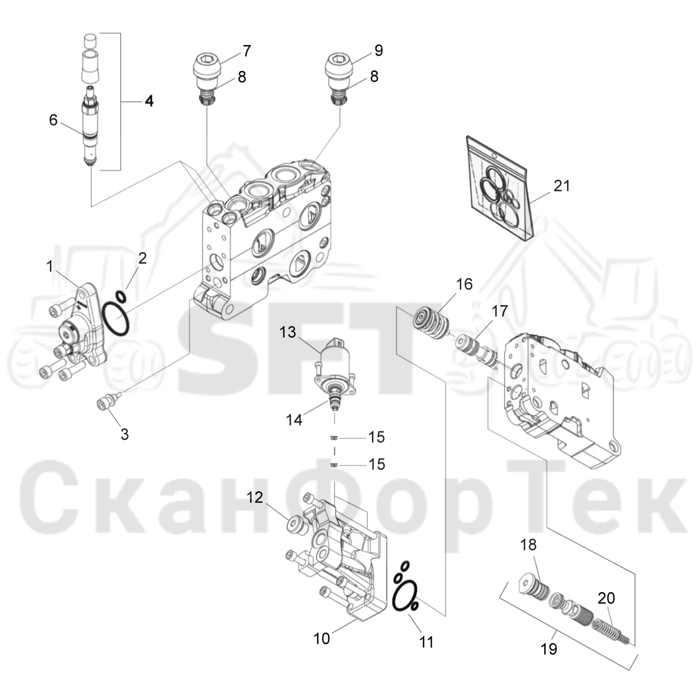 Схема: Секция клапана Clamp L90