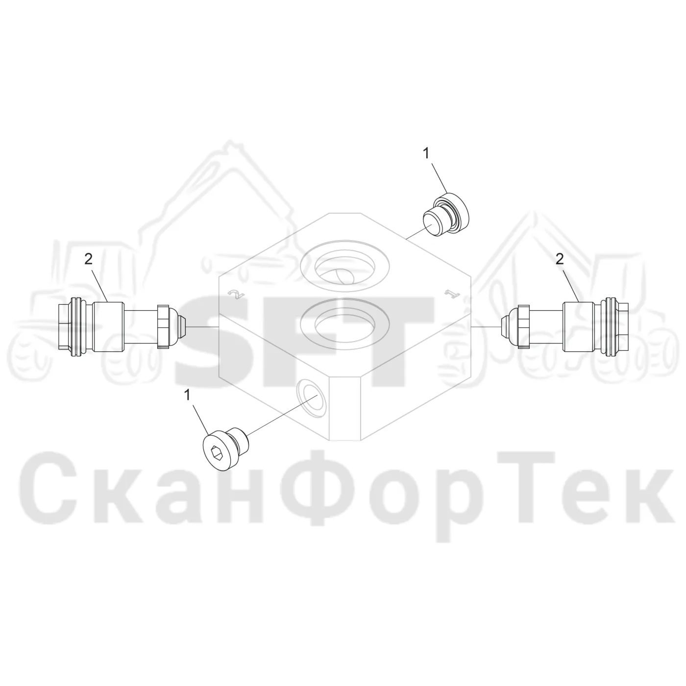 Схема: Гидравлическое оборудование поворотного устройства HX30 · Клапан,​ запчасти