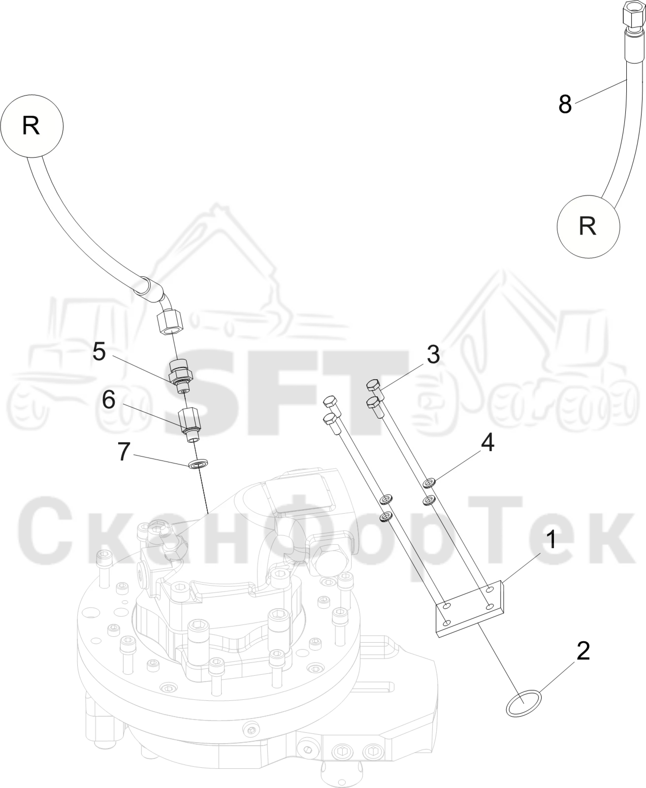 Схема: Смазка цепи, смазка · Оборудование для смазки