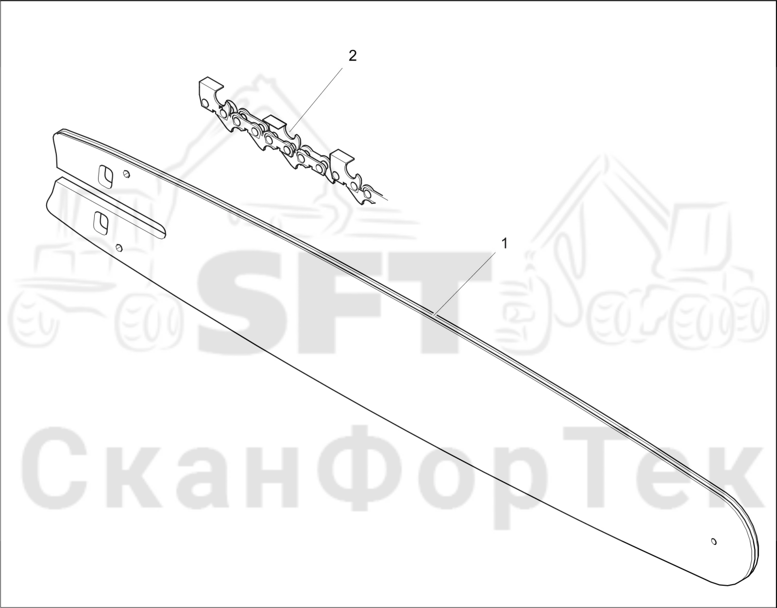 Схема: Стержень пилы 75 cm